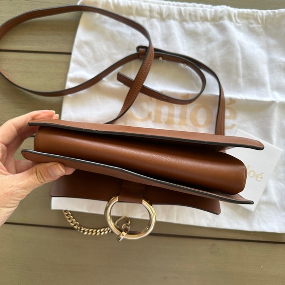 Chloe small Faye camel shoulder crossbody bag - Picture 8 of 10